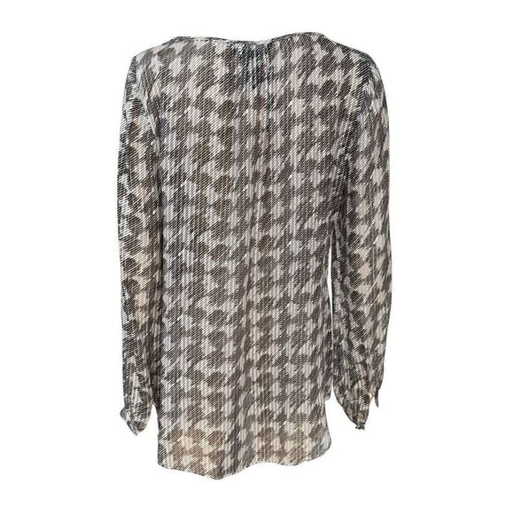 White House Black Market silk Metallic thread semi Sheer Shirt Blouse Sz 8 - Picture 5 of 8